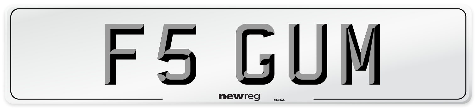 F5 GUM Number Plate from New Reg